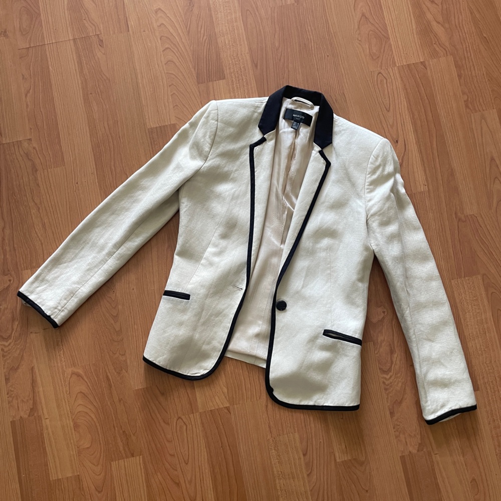 MANGO Linen Blazer